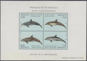 MONACO Sc # 1813a-d CPL MNH SOUVENIR SHEET LIFE MARINE LIFE - DOLPHINS - Picture 1 of 1