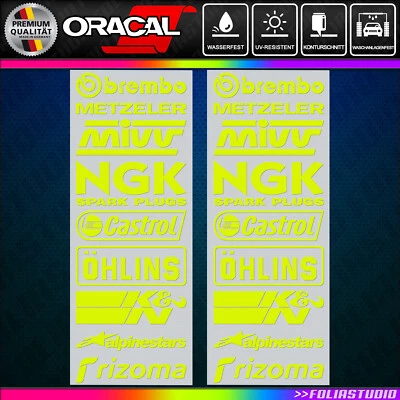 18-teilig Motorrad Aufkleber Sponsoren 120mm für alle Modelle geeignet
