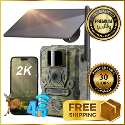 ✅ FOTOTRAPPOLA DA CACCIA CON SIM 4G LTE ✅ Fotocamera con panello solare + APP - Immagine 1 di 4