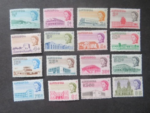 1966-70 Antigua Set SG180-195 P111/2x11 Mounted Mint Cover