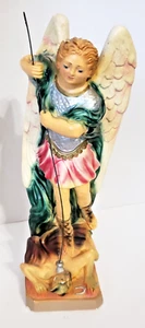 Vintage Chalkware St. Michael Erzengel Statue Columbia Statue Kunst religiös - Bild 1 von 5