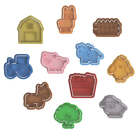 Farm Animals Cookie Cutters And Stamps - Barn Duck Donkey Chicken Horse Lamb Cow
