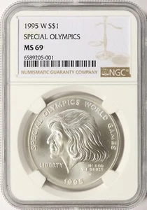 1995-W Special Olympics $1 Commemorative Silver Dollar NGC MS69 - Picture 1 of 2