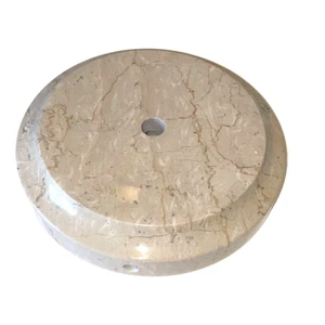 NEW-OLD STOCK: 6-1/2" Dia round Botticino Marble Lamp Base w/wireway lamp part - Picture 1 of 8