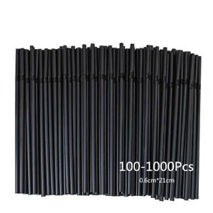 2000PCS Healthy Black Plastik Strohhalm / 21cm Long / Flexible Party Straws