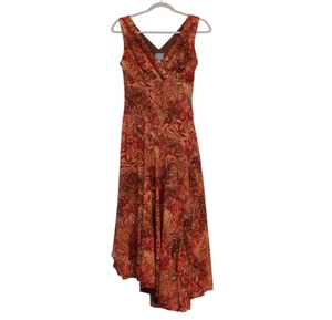 Abito babydoll vintage Y2K anni 90 taglia 6 asimmetrico vita impero boho floreale paisley - Foto 1 di 15