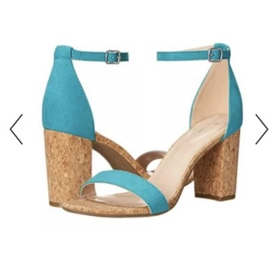 Bandolino Armory Teal Cork Heel Sandals Sz 10 Nwob - Image 1 of 4