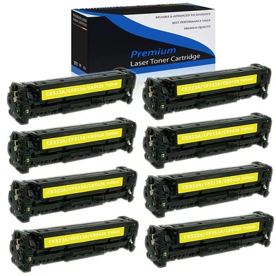 8PK CB542A 125A Yellow Toner for HP Color LaserJet CP1518 CP1518ni CP1515 CP1210 - Image 1 of 4