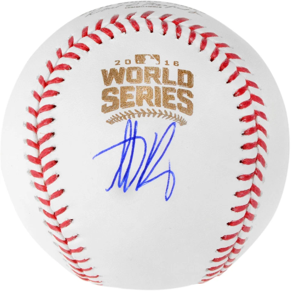 Anthony Rizzo Chicago Cubs Firmado 2016 MLB Serie Mundial Béisbol - Fanáticos Foto 1 de 2