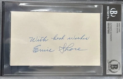 Ernie Shore Boston Red Sox Perfect GM W/Babe Ruth 1917 Signed Index Card BAS⚾️ - Image 1 of 2