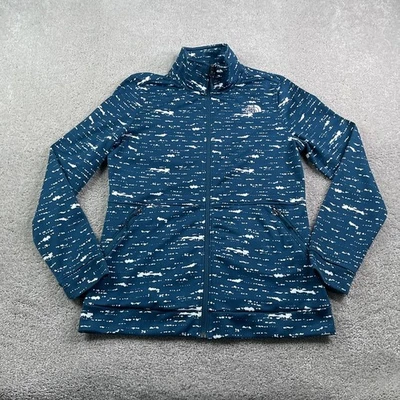 Chaqueta North Face Mujer Mediana Azul Blanco Novedad Ceniza Cremallera Completa Peso Medio Foto 1 de 4