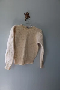 Aston Women's Ivory Cream Bobble Knit Popcorn Pullover Sweater - Picture 1 of 6