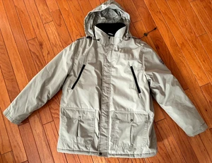 ATLAS For Men Warm Jacket Packable Hood Full Zip & snap Front & Pockets size L - Picture 1 of 4