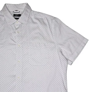 Faherty Movement Shirt Mist Sunburst Stretch Men L White Blue Supima Nylon Blend - Picture 1 of 13