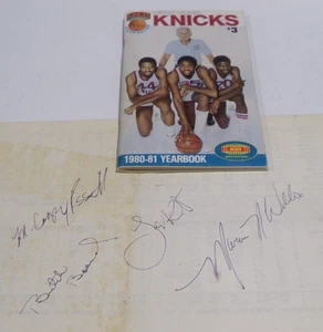 1980/'81 NY Knicks Yearbook w/a few signatures on stat sheet, Russell, Beard ++ - Picture 1 of 8