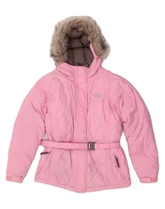 THE NORTH FACE Girls Hooded Padded Coat 15-16 Years XL Pink Nylon CK45 - Picture 1 of 4