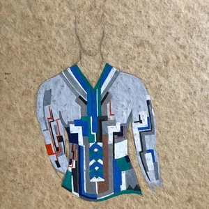 2 Croquis de mode art déco — crayon & gouache/papier — patrons au dos — c. 1930. - Picture 1 of 4