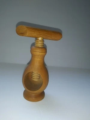 Carved NATURAL WOOD WALNUT CRACKER - Image 1 of 4