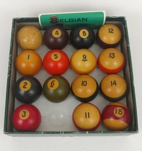 Vintage Belgian Aramith Pool Billiard Balls 2 1/4" Indoor Games Box   - Picture 1 of 8