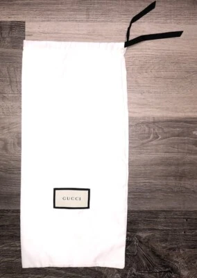 "Auténtico bolso antipolvo Gucci con cordón satinado marfil blanco 17,5 x 8,5""" Foto 1 de 4