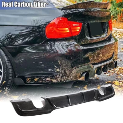 Carbon Fiber Rear Bumper Diffuser Lip for BMW E90 M-Sport 325i 335i 2009-2012 - Image 1 of 4