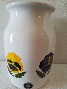 Vintage Harris Pottery Large White Glaze Pansey Crock - Vase - Chicago Made USA - Picture 1 of 6