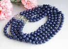 5pcs 8mm Natural Blue Lapis lazuli Gemstone Round Beads Necklace 18''