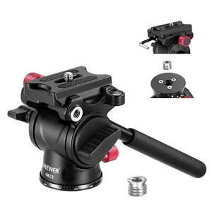 NEEWER Fluid Tripod Head with Handle & Arca Type QR,Panorama Drag Pan Tilt Head - Picture 1 of 8