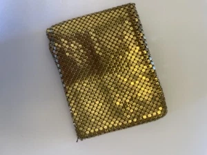 Vintage Whiting & Davis Mesh goldfarbene Kettenhemd faltbare Geldbörse 8 x 3 Zoll - Bild 1 von 12
