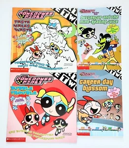 Powerpuff Girls 4 Book Lot Buttercup Bubbles Blossom Scholastic Cartoon Network - Picture 1 of 24