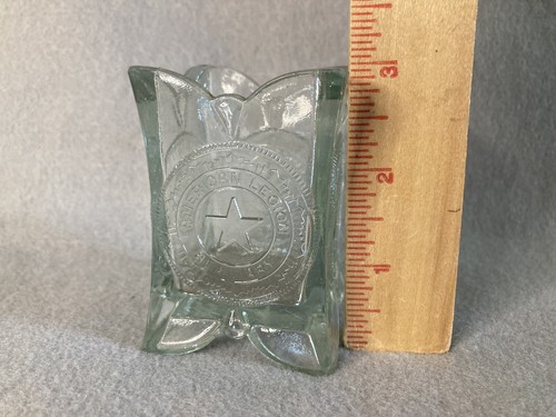 American Legion Auxiliary Vintage Bicentennial Glass Toothpick Match Holder