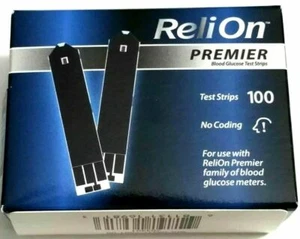 100 COUNT NEW ReliOn Premier Blood Glucose Test Strips EXP. OCT-2025 FREE SHIP! - Picture 1 of 12