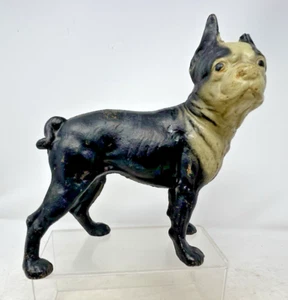 Vintage Antique Cast Iron Boston Terrier Bull Dog Door Stop 10” Hubley - Picture 1 of 8
