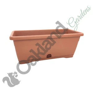 40cm Window Box Trough Terracotta Planter For Garden Plant Pot Tray | x 1 - Picture 1 of 3
