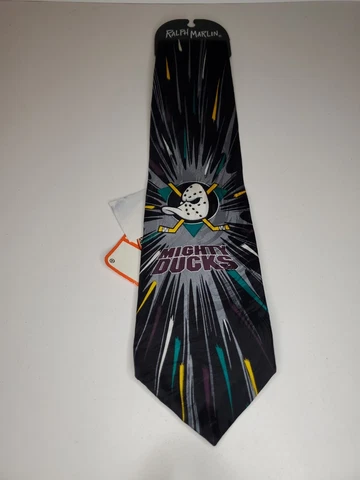 NWT Vintage Mighty Ducks Hockey Ralph Marlin Men's Neck Tie New With Tags Cover