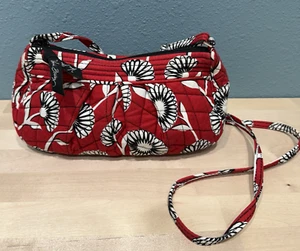 Vera Bradley Deco Daisy Frannie Handtasche Umhängetasche rot schwarz weiß gesteppt - Bild 1 von 12