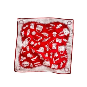 Vintage Talbots 100% Seda Bufanda Tocador Belleza Moda Estampado Rojo Lunares 21" - Imagen 1 de 3