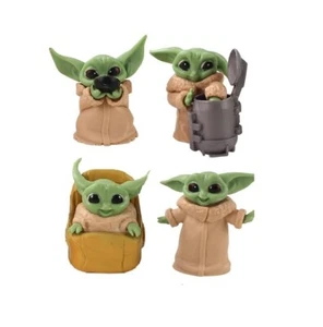 4pc Yoda Star Wars Baby Yoda Mandalorian Playset 4 Figure Cake Topper Toy Set - Picture 1 of 1