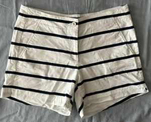 Pantalones cortos para mujer Nautica 10 playa azul marino blanco a rayas barco chino elástico en excelente estado - Imagen 1 de 13
