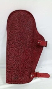 1 Saddle Fender Replacement - Red Western Adult Tooled Leather- Horse - Picture 1 of 3