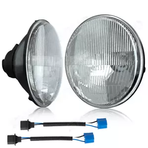 7 Inch LED GLASS Headlight Round, ORIGINAL CLASSIC LOOK conversion Chrome pair - Foto 1 di 11