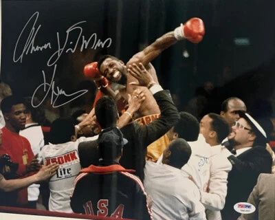 THOMAS HITMAN HEARNS SIGNED BOXING 11X14 PHOTO PSA/DNA - Image 1 of 2