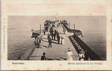 Uruguay Montevideo Muelle Balneario de los Pocitos Vintage Postcard C099