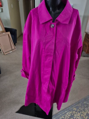 NWT - Woman Within Raspberry Color Light Coat - 24W - Image 1 of 3