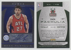 2013-14 Totally Certified Signatures Totally Blue /49 Zaza Pachulia #146 Auto