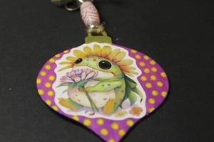 Handbemalter FROSCH Christbaumschmuck aus Holz - Bild 1 von 2
