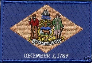 State Flag 100% Embroidered patch - DELAWAREIron-on/sew-on,shoulder,jacket,cap - Picture 1 of 1
