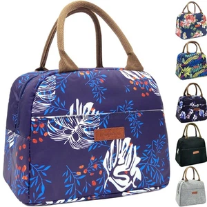 Borsa Porta Pranzo Donna Isolata Floreale Grande Capacità Contenitore Raffreddatore Riutilizzabile - Foto 1 di 6