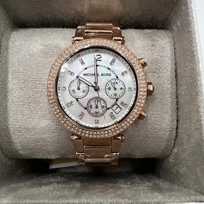 Michael Kors MK5491 Parker oro rosa acero inoxidable cronógrafo para mujer (Z2-B8) Foto 1 de 4