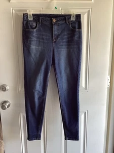 Denim para mujer 1822 talla Vaqueros 14W azul oscuro ajustados elásticos Distress 32x28” - Imagen 1 de 8